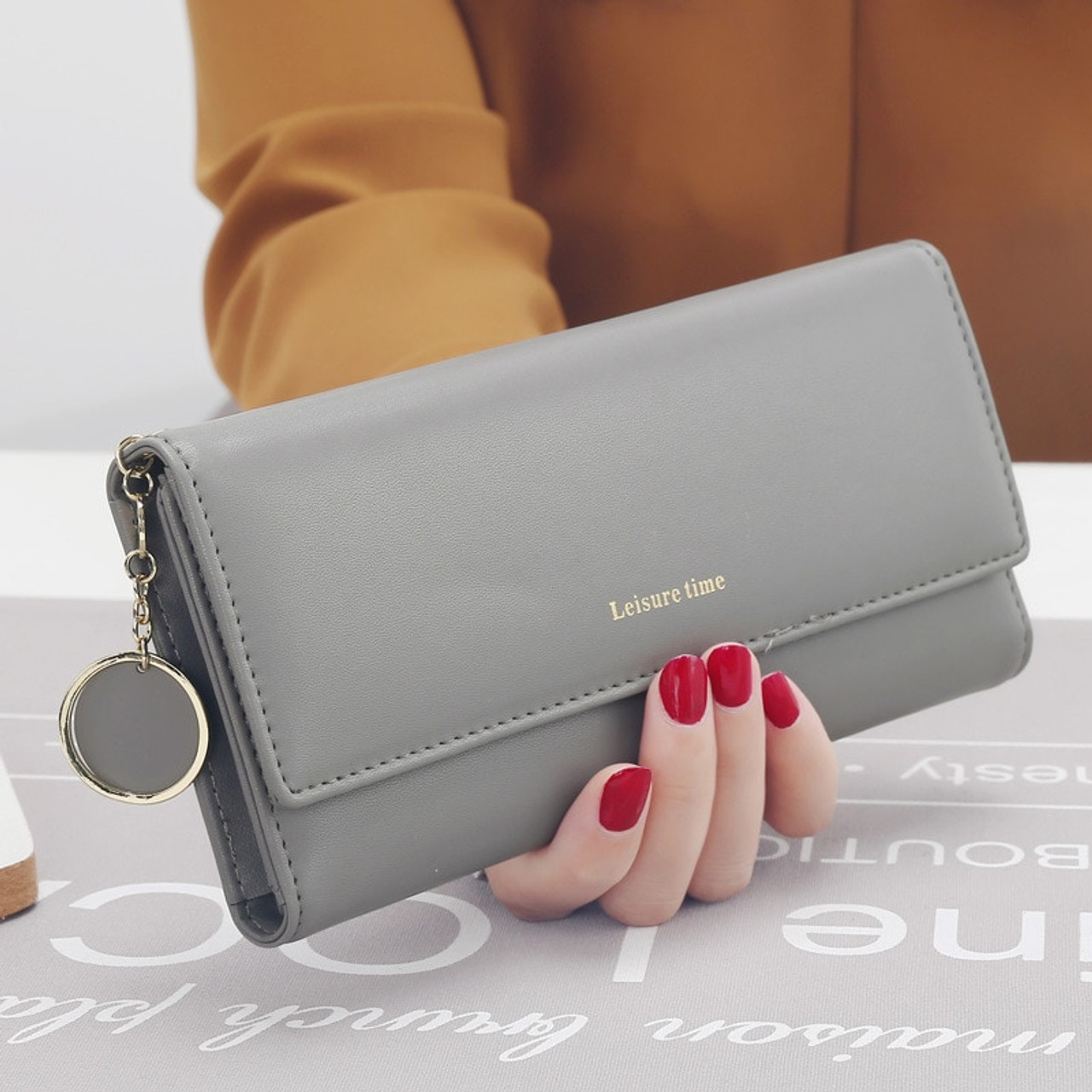Women Wallets Long Wallet Double Zipper Fashion Casual Design Leather  Clutch Wristlet Purse Ladies Large Capacity Card Holder | Wish