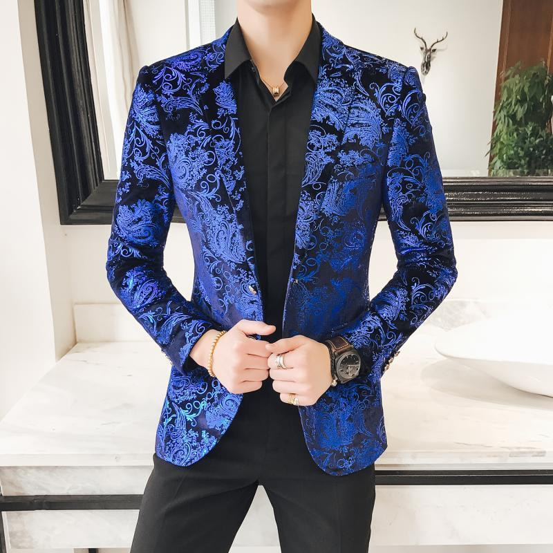 patterned suit jacket mens