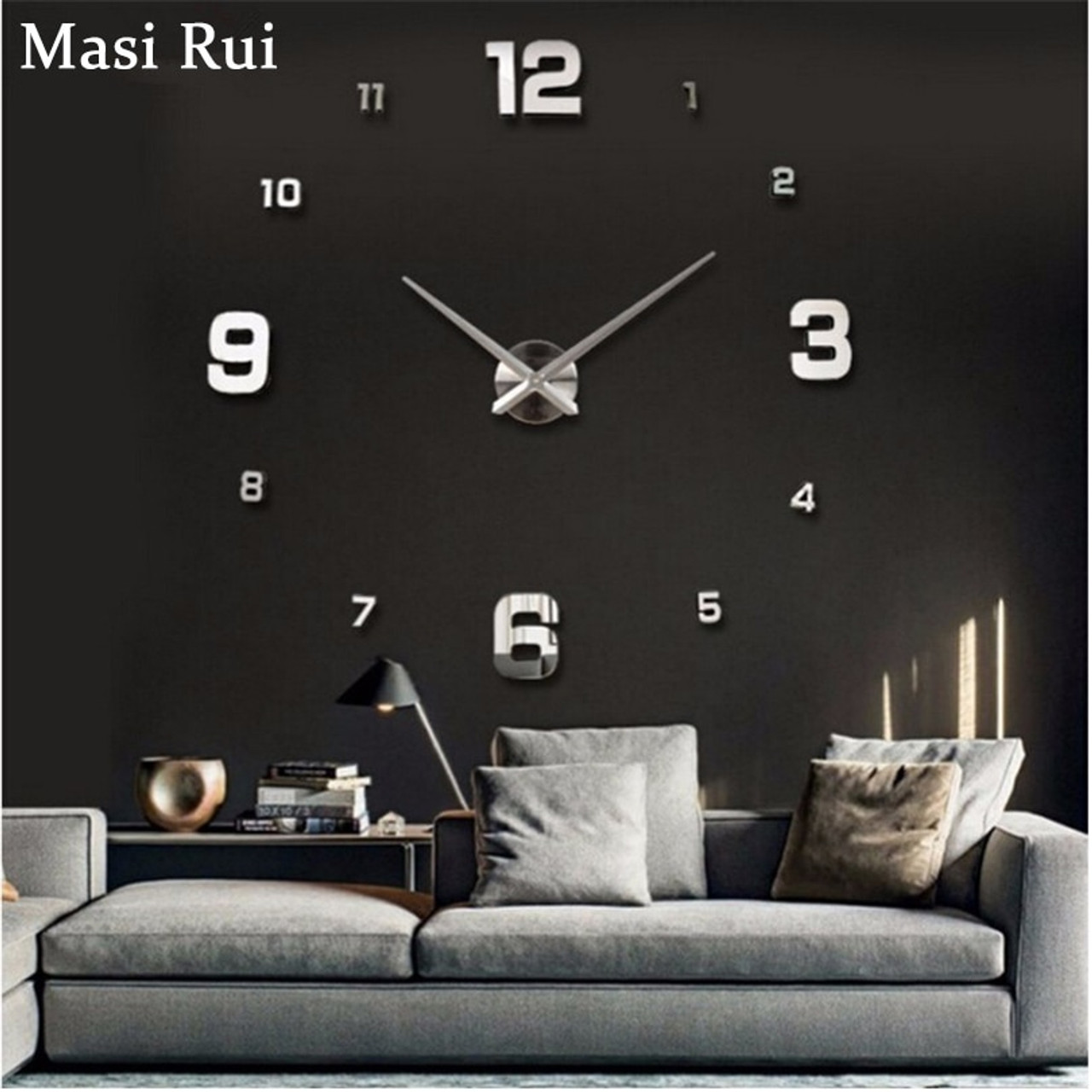 2018 New Arrival Digital Big Mirror Wall Clock Modern Design