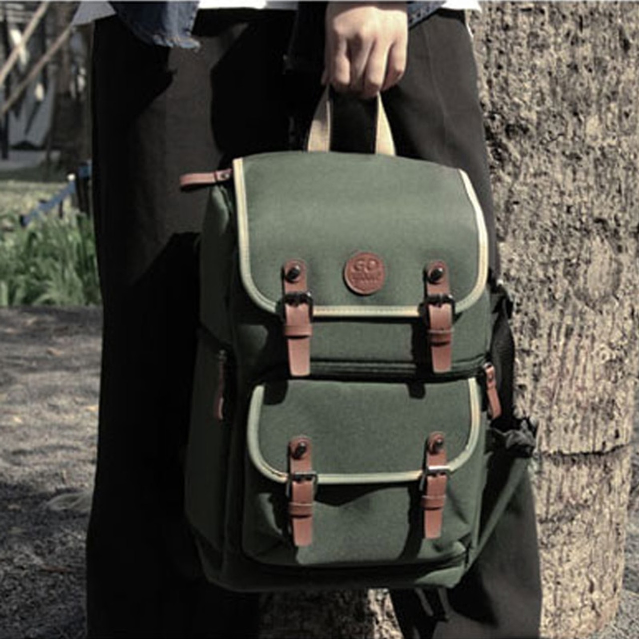 vintage camera backpack