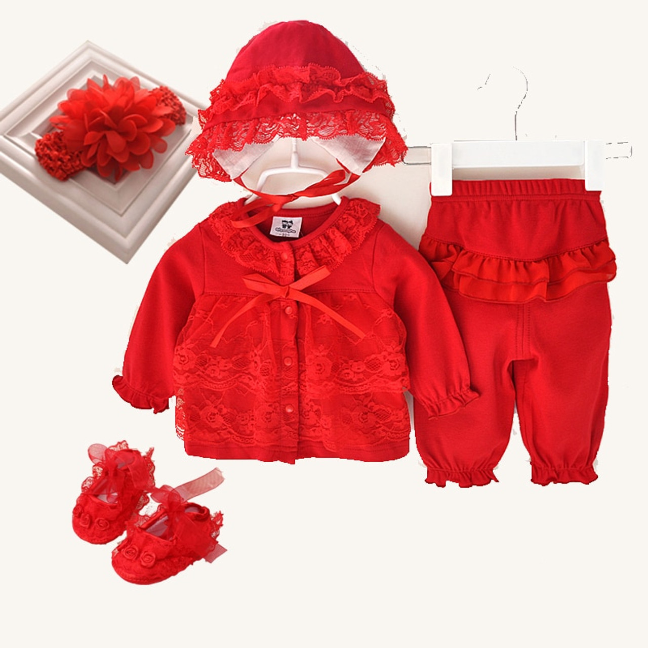 red baby suit