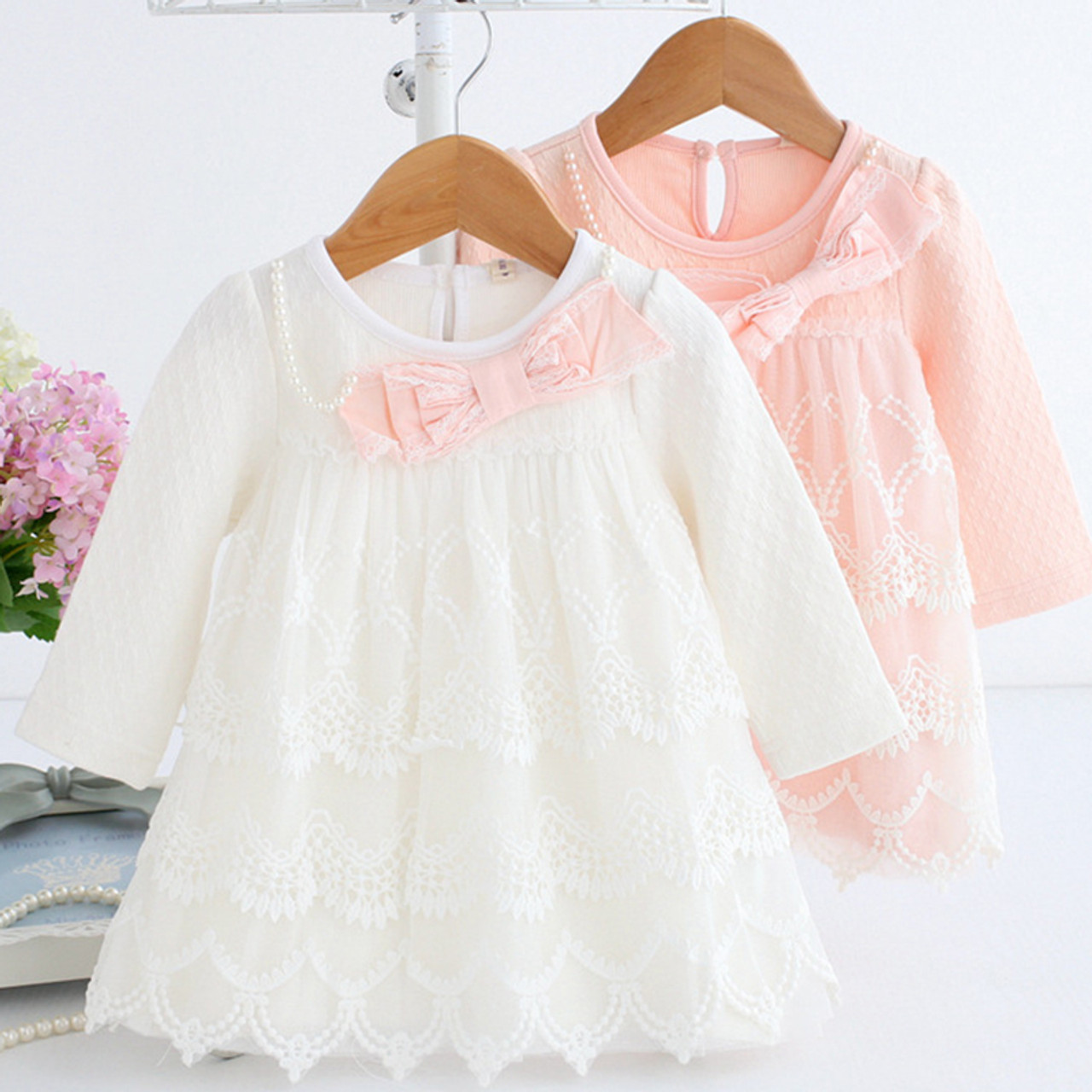 Baby Dress Tiered Dresses Long Sleeve 