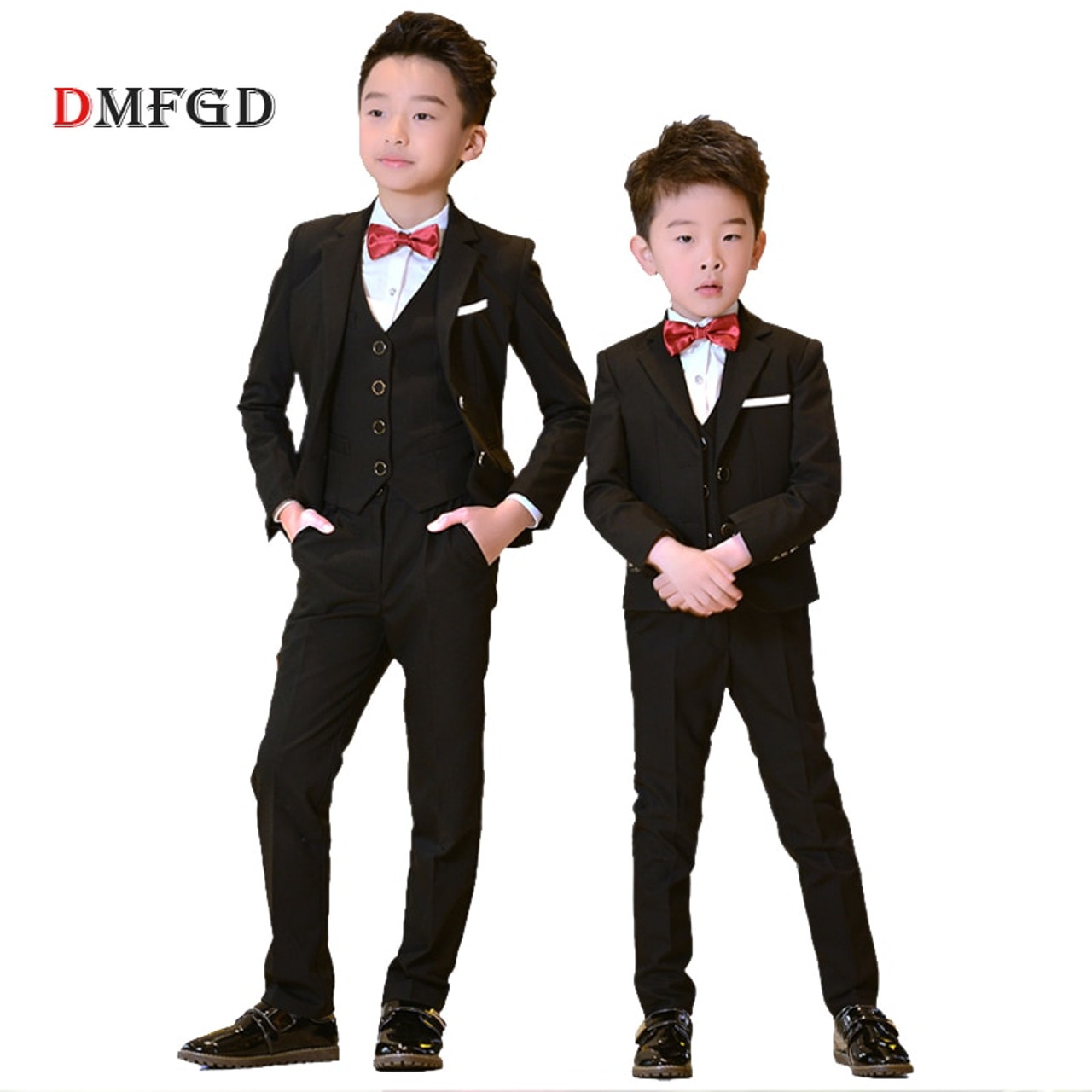 Boys Black Suit 5-Piece Set High Quality - Kids - Toddler - Children -  Wedding | Perfect Tux