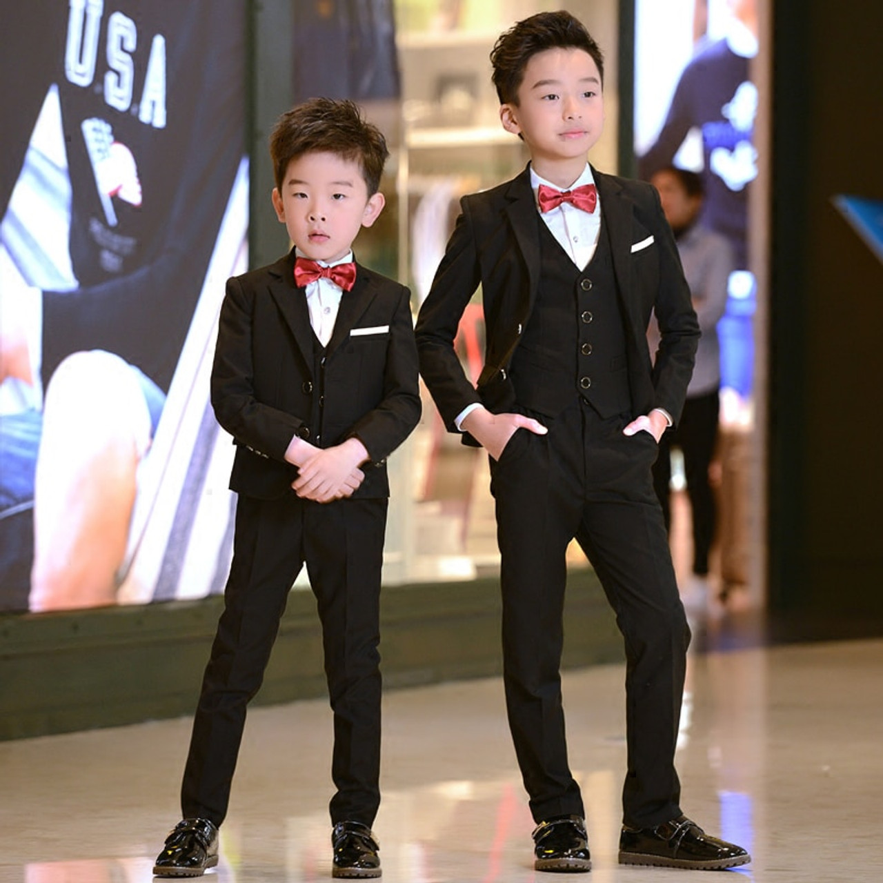 Beau KiD - Boys 5 Piece Black Tuxedo Suit | Childrensalon