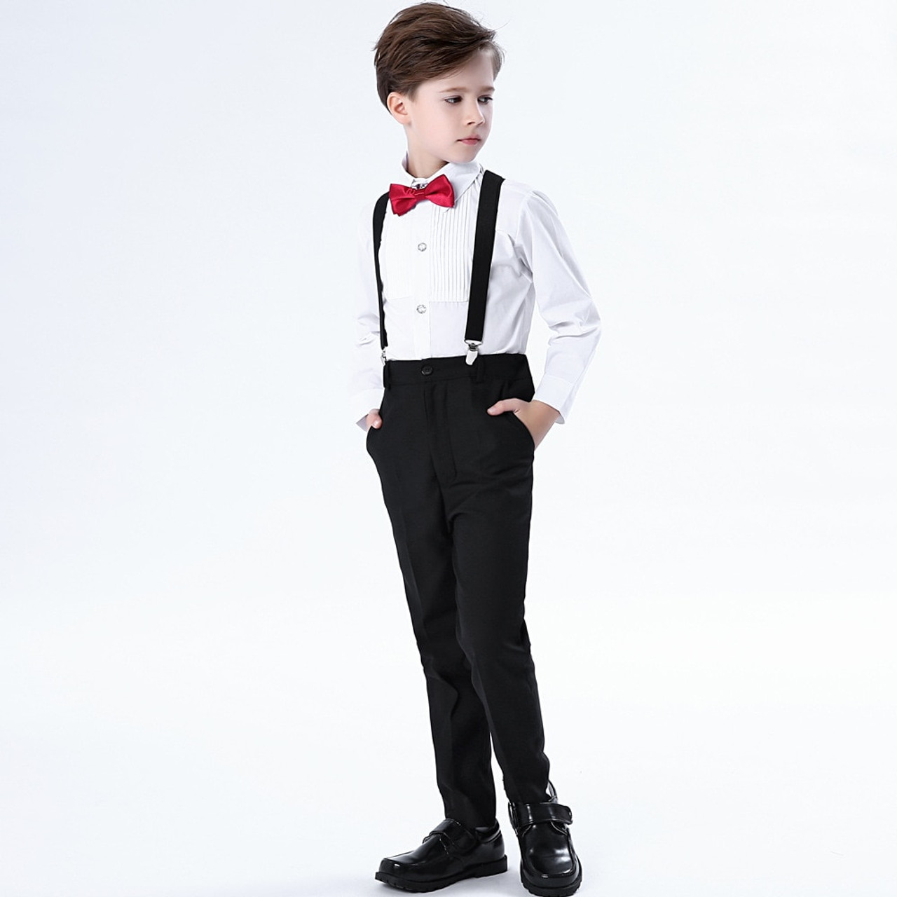 4Pcs Kids Boys Gentleman Suit Coat+Shirt+Tie+ Pants Party Formal Clothes  Set | eBay