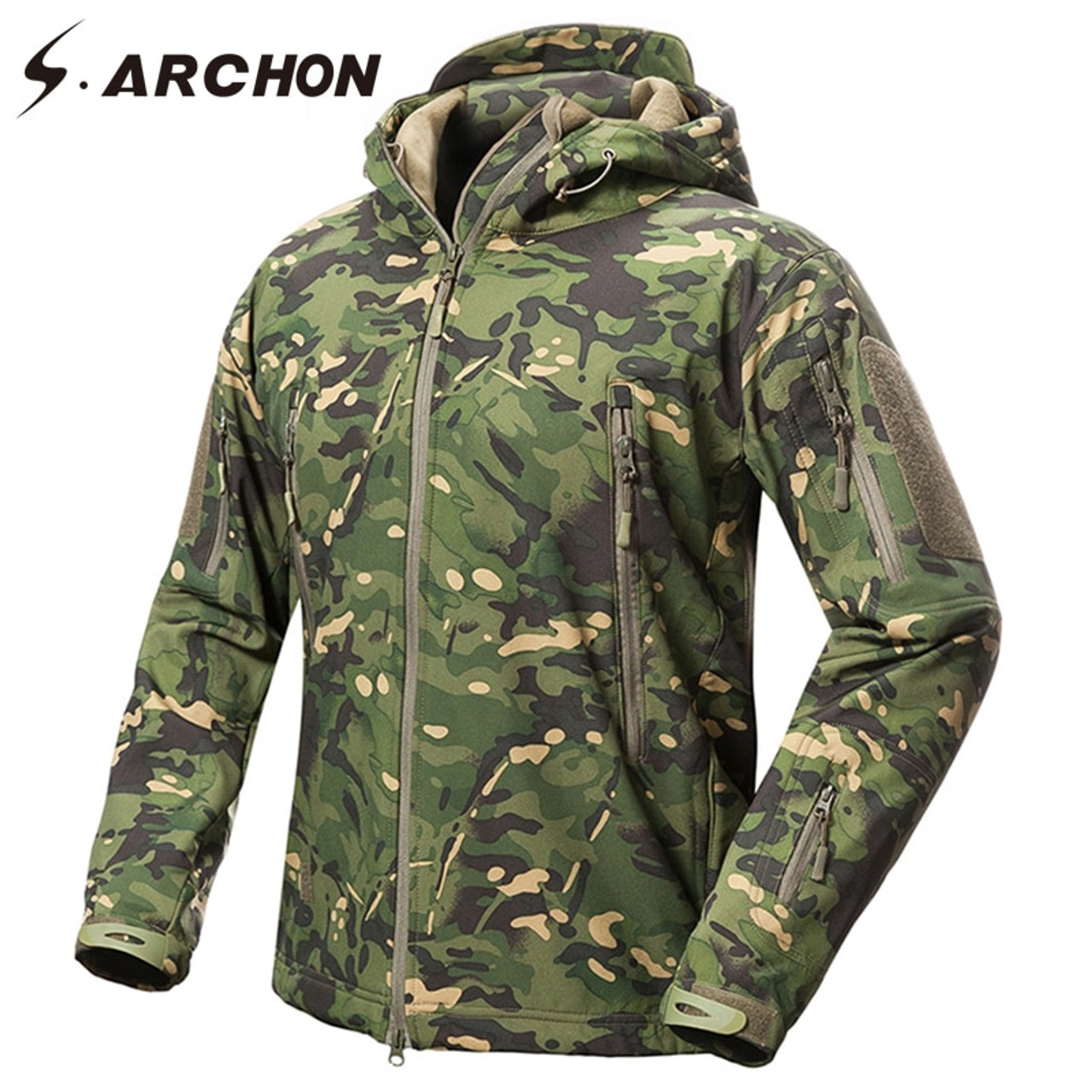 camo jacket with hood mens