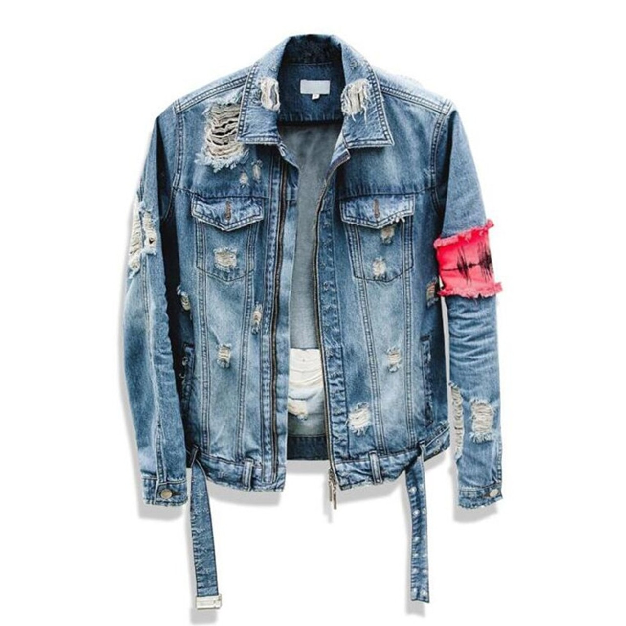 damage denim jacket mens