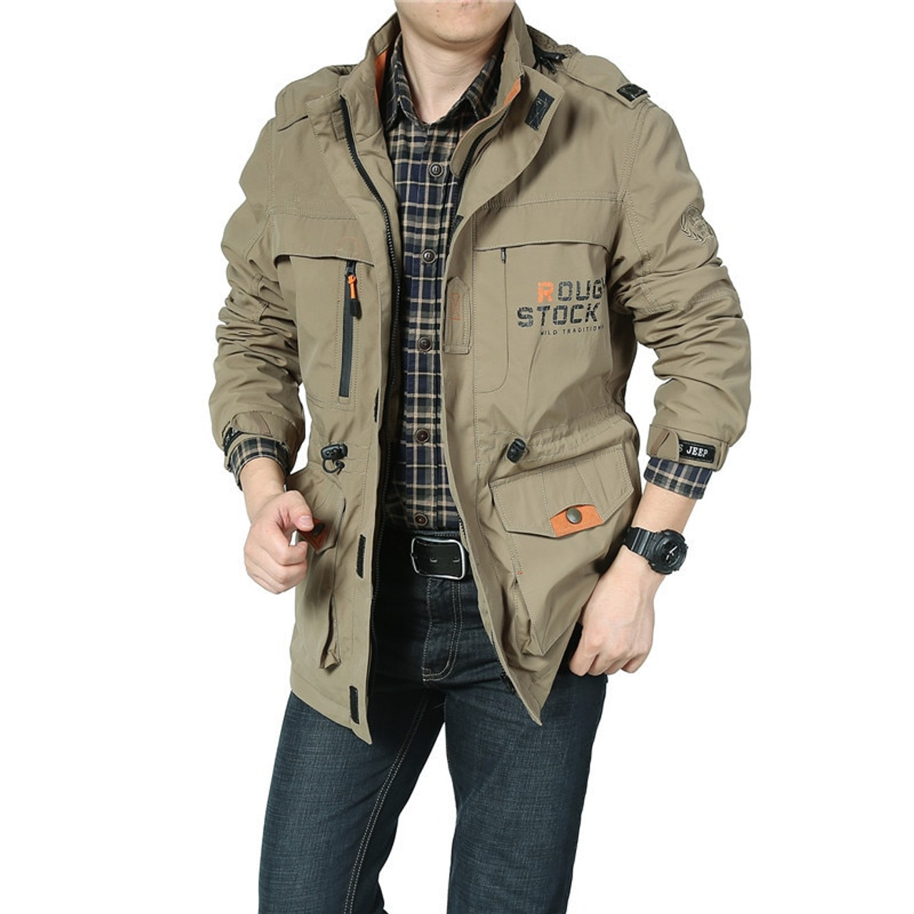 Olive Green Plain Mens Cotton Army Jacket, Size: M-XXL at Rs 2500/piece in  Ludhiana