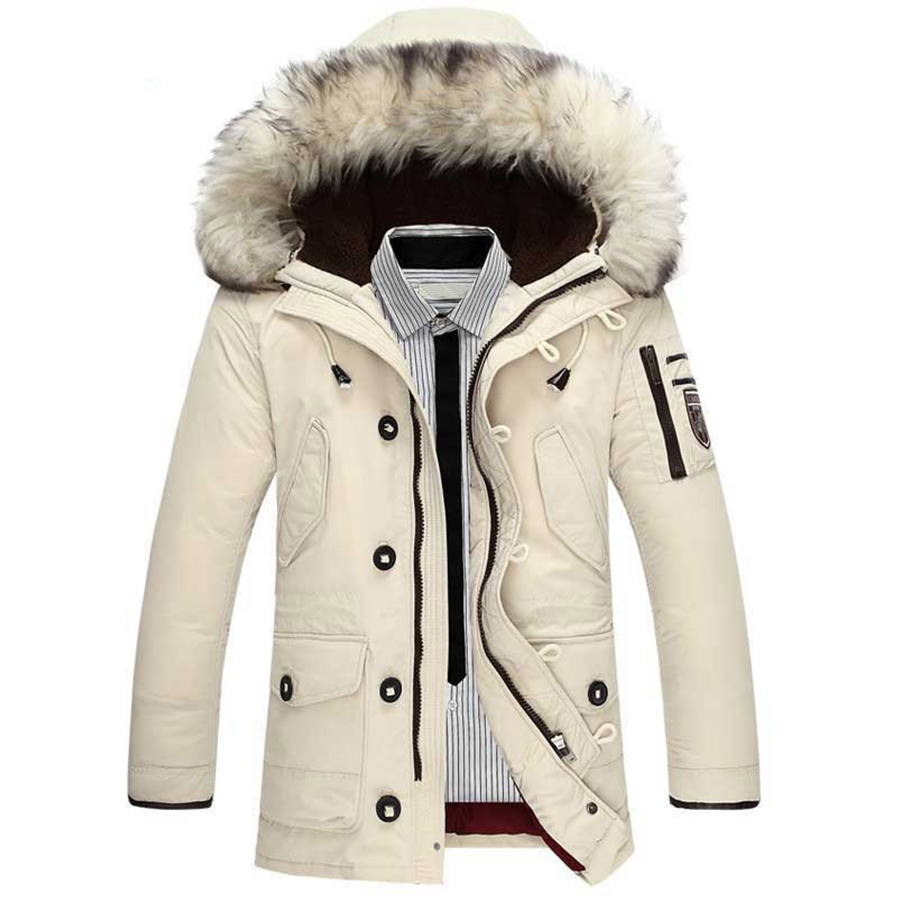 Hot Sale Windproof Down Jackets Men Warm Hooded Winter Outerwear High  Quality Smart Casual White Down