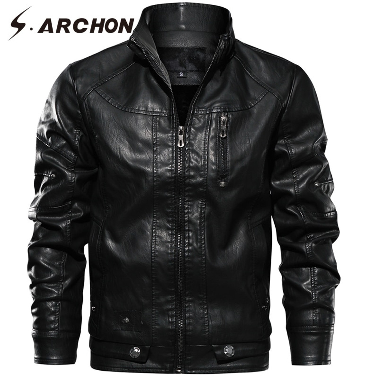 leather bomber jacket army