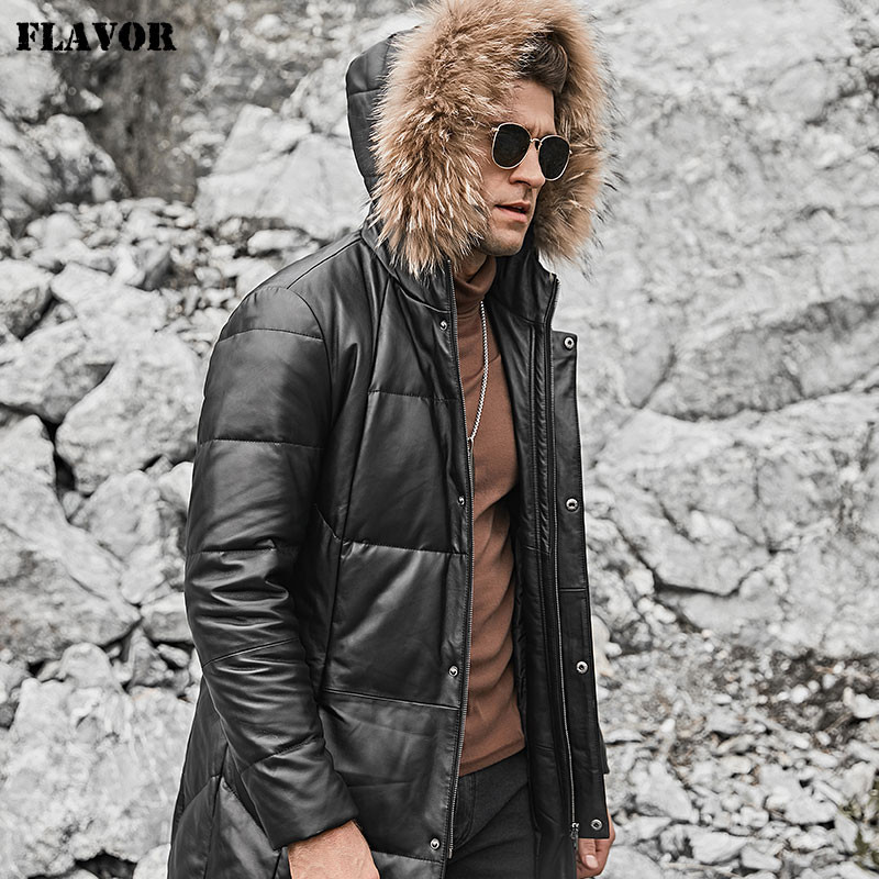 Duck Down Jacket with Raccoon fur Hood 
