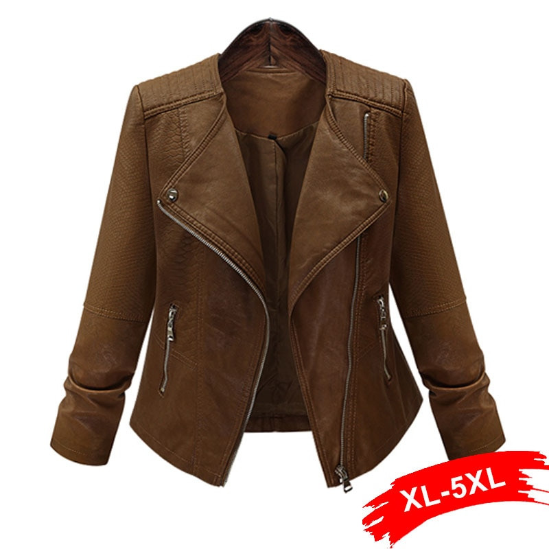 plus size short leather jacket