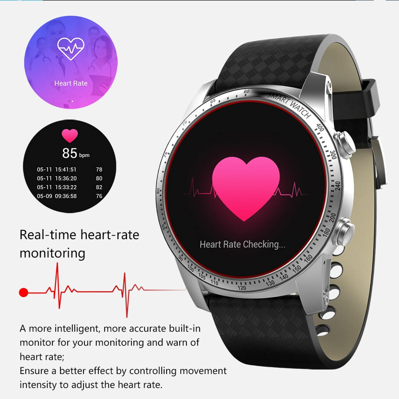 android smartwatch with heart monitor