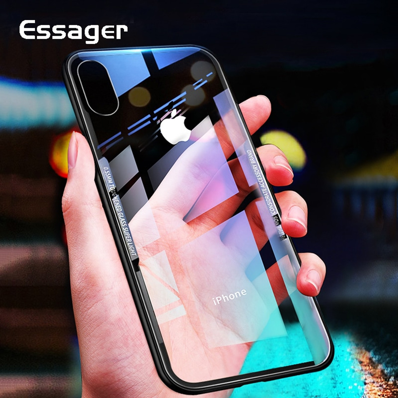 Essager Glass Phone Case For Iphone Xs Max Xr X S R 10 8 7 Plus Luxury Clear Back Cover For Iphone Xsmax 8plus 7plus Coque Funda Onshopdeals Com