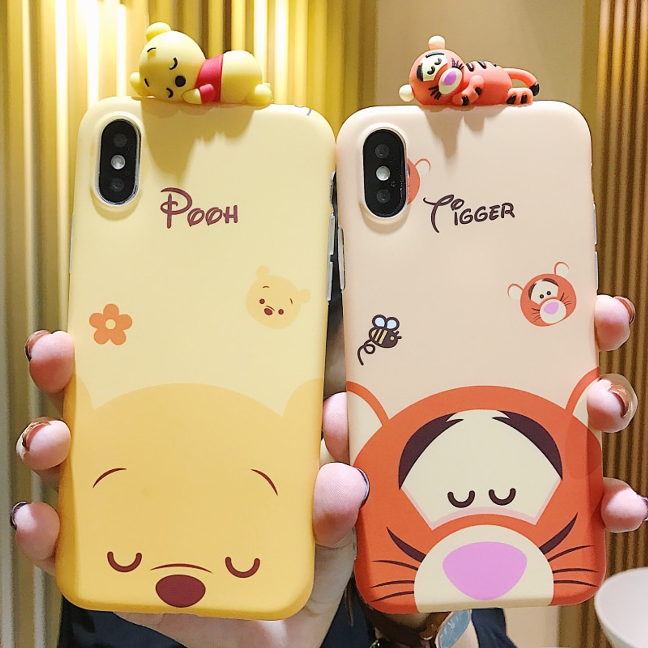 Cartoon Doll Winnie Pooh Tigger Phone Case For Iphone X Xs Max Xr All Inclusive Anti Fall Soft Cover For Iphone 7 8 6s Plus Case