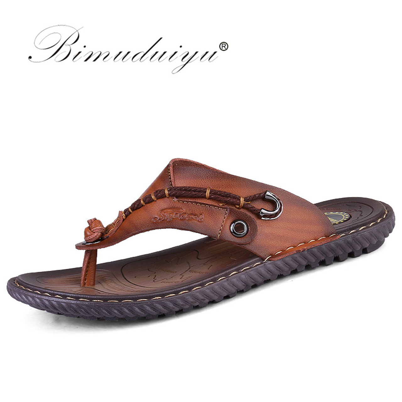 Bimuduiyu Luxury Brand Flip Flops Soft Comfortable Microfiber