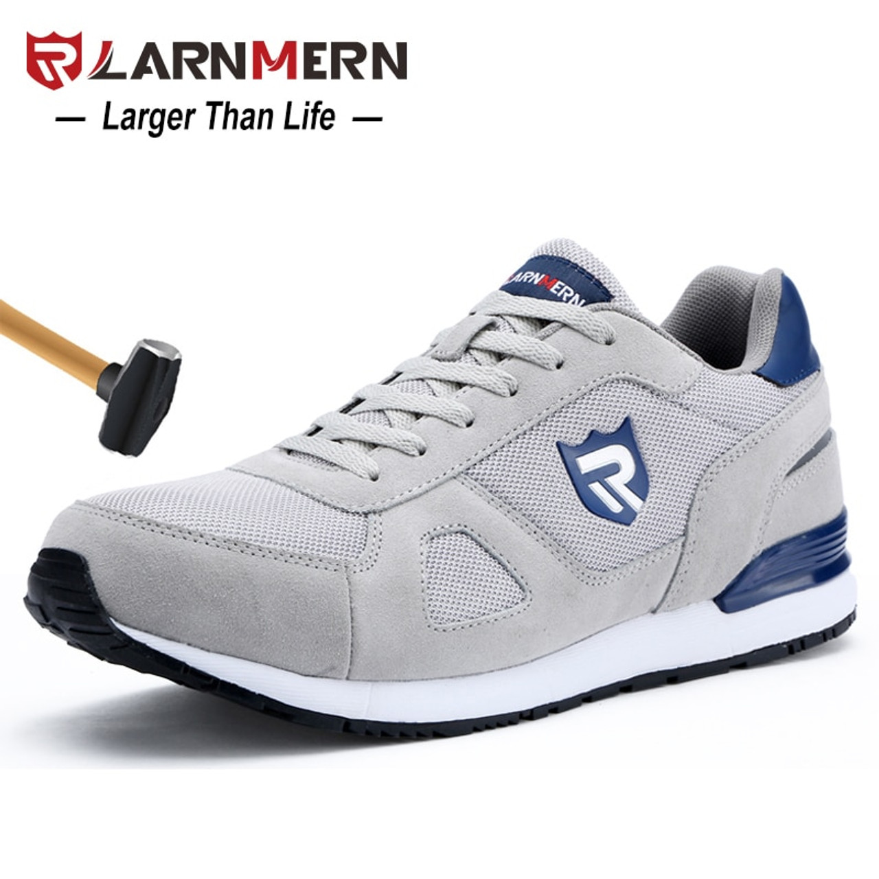 LARNMERN Men Steel Toe Safety Shoes 