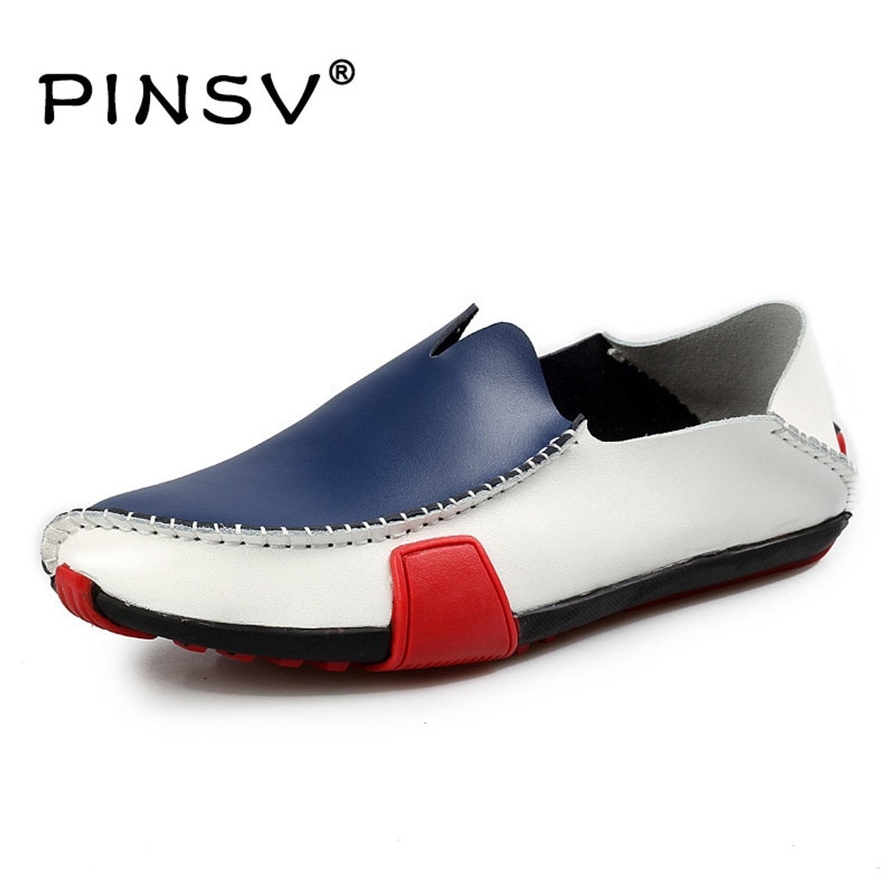 mens leather slip on shoes casual