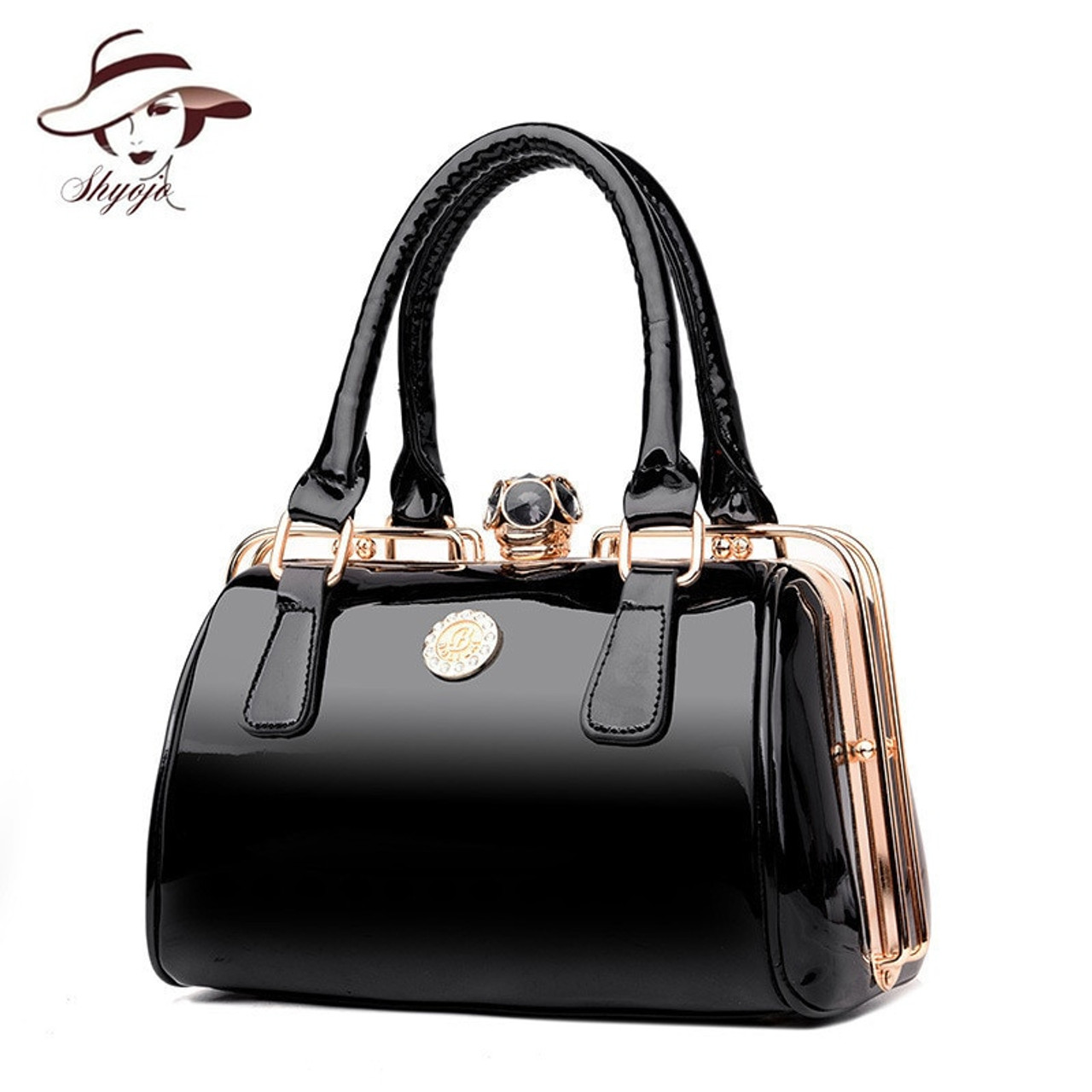 Cocopeaunt Luxury Patent Leather Bags for Women Designer Handbag Brands High Quality Women Bag Fashion Handbags Totes Purse Sac Bolso Mujer, Adult