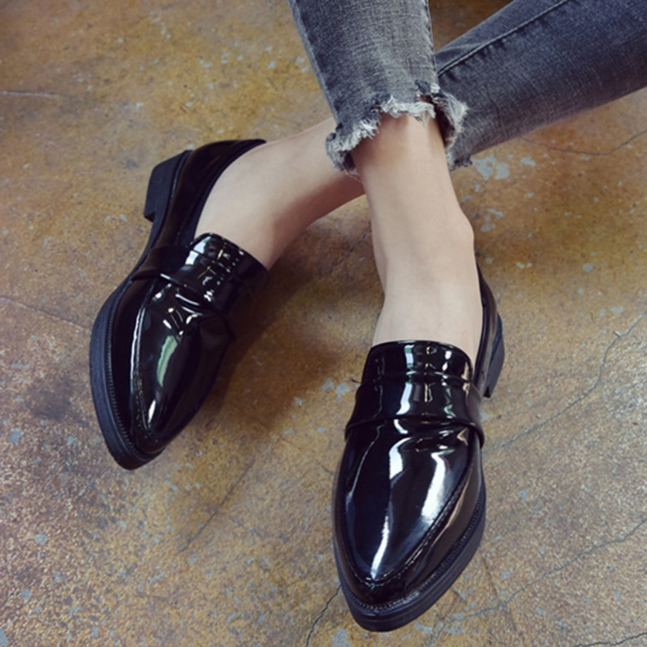 pu leather loafers