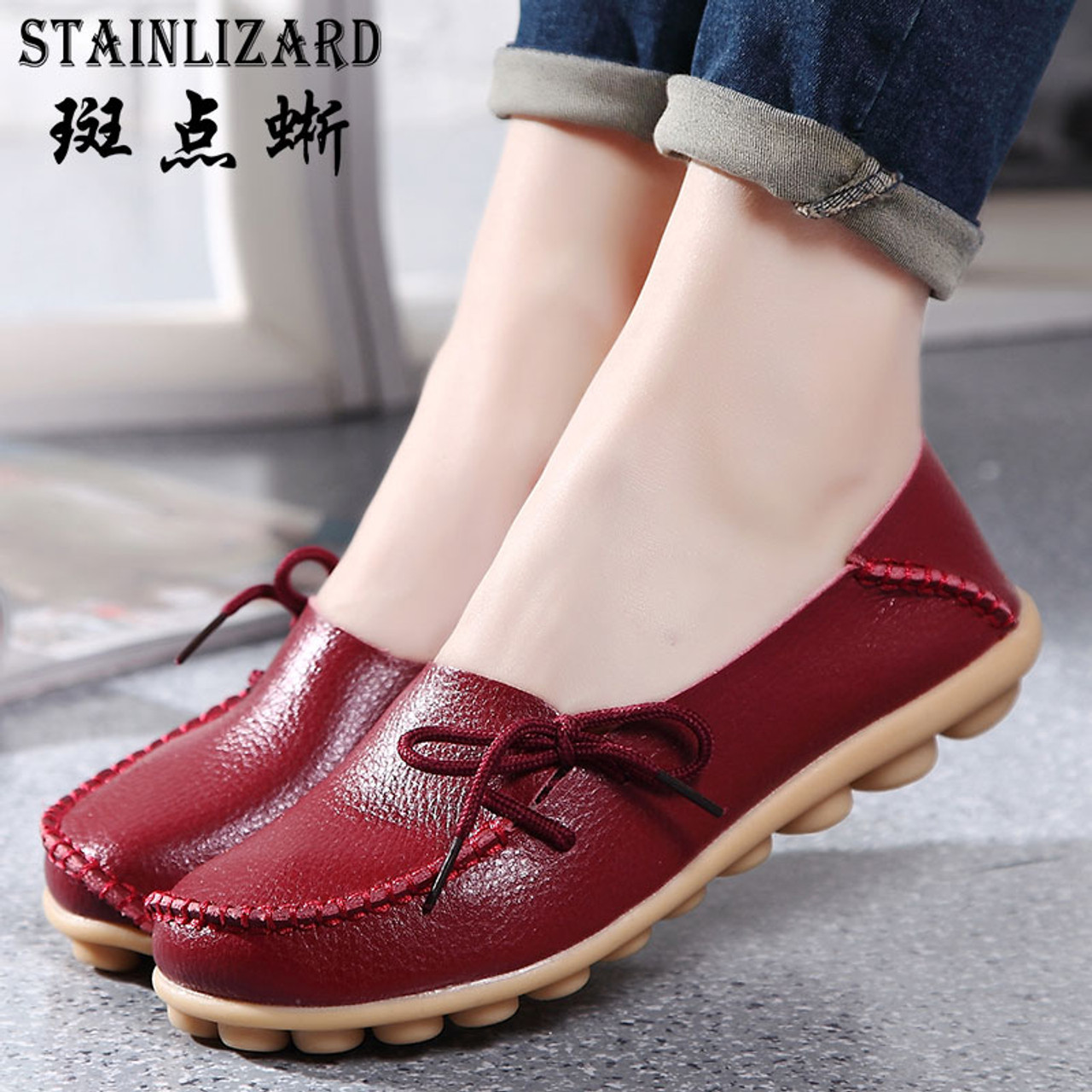 womens casual leather loafers