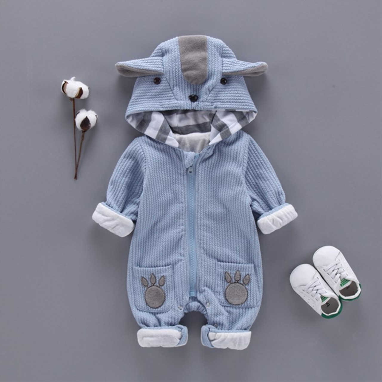 Full-growth Portrait of Walking Going Towards Camera Barefooted Baby Boy in  Blue Fleece Jumpsuit with Zipper Stock Image - Image of diapers, curious:  196382605