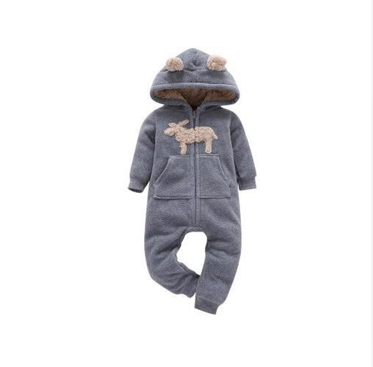 fleece romper baby boy