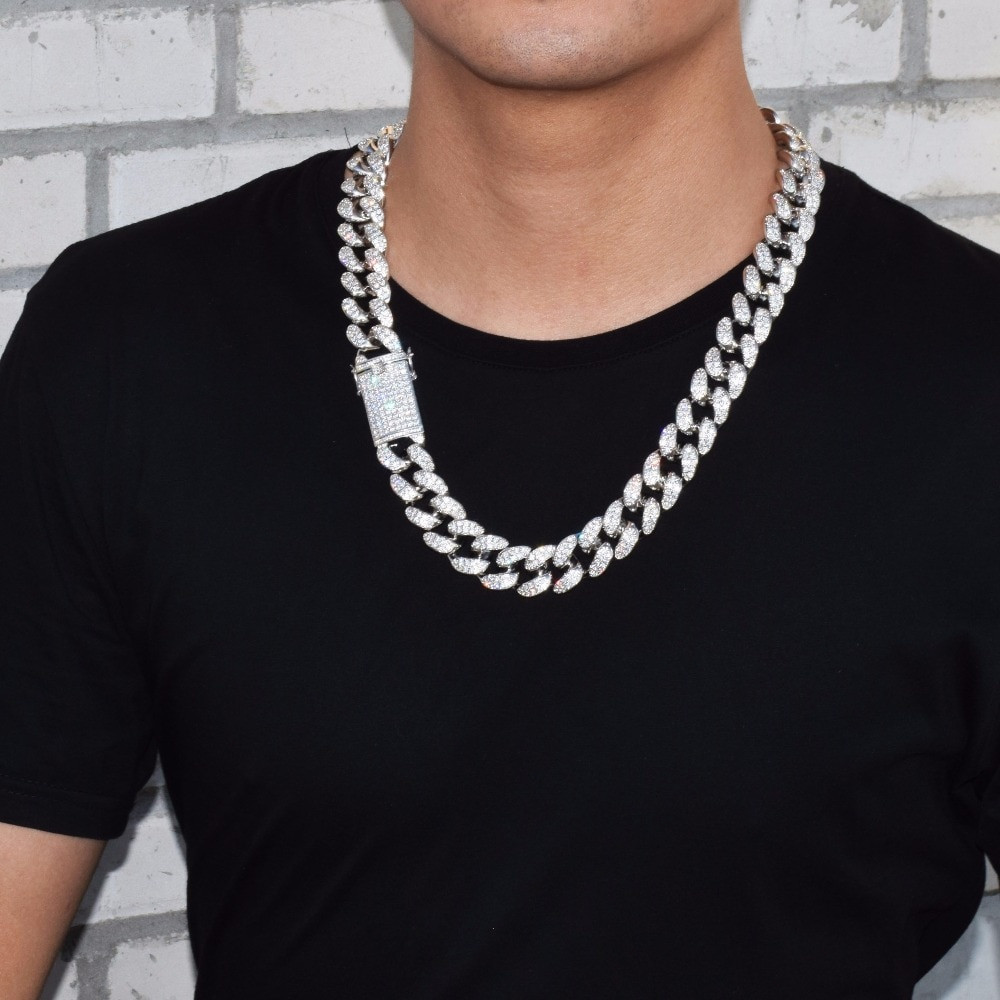 Finish Men's 20mm Heavy Iced Zircon 