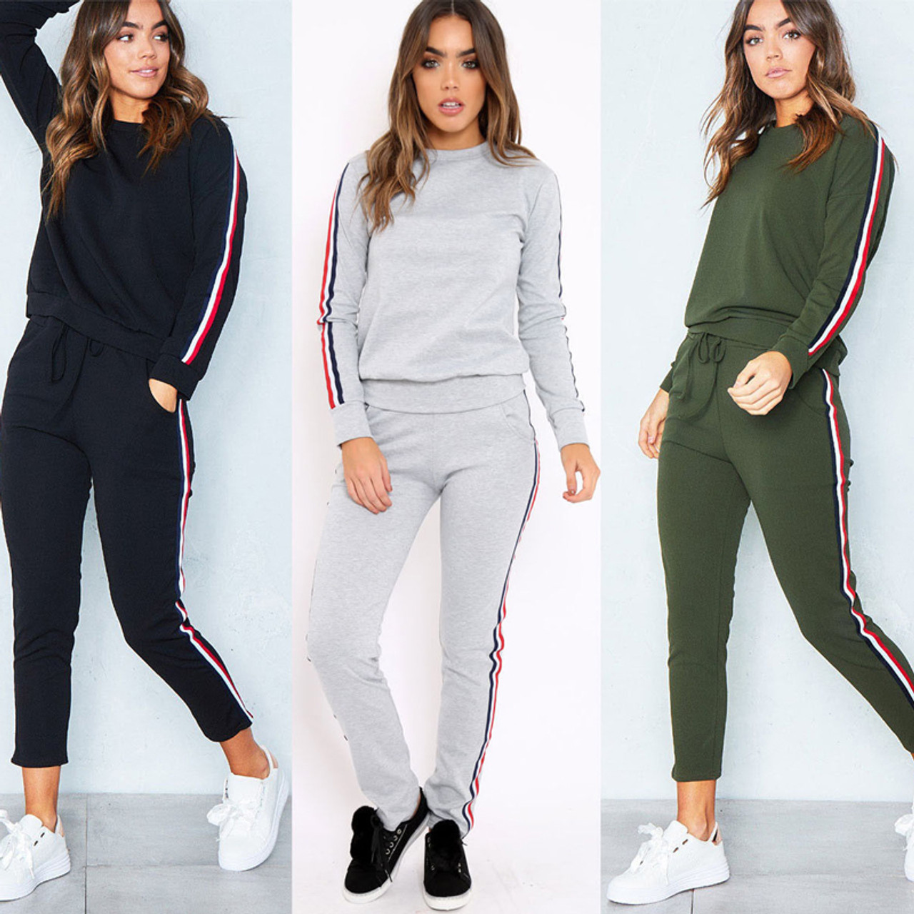 side stripe tracksuit womens