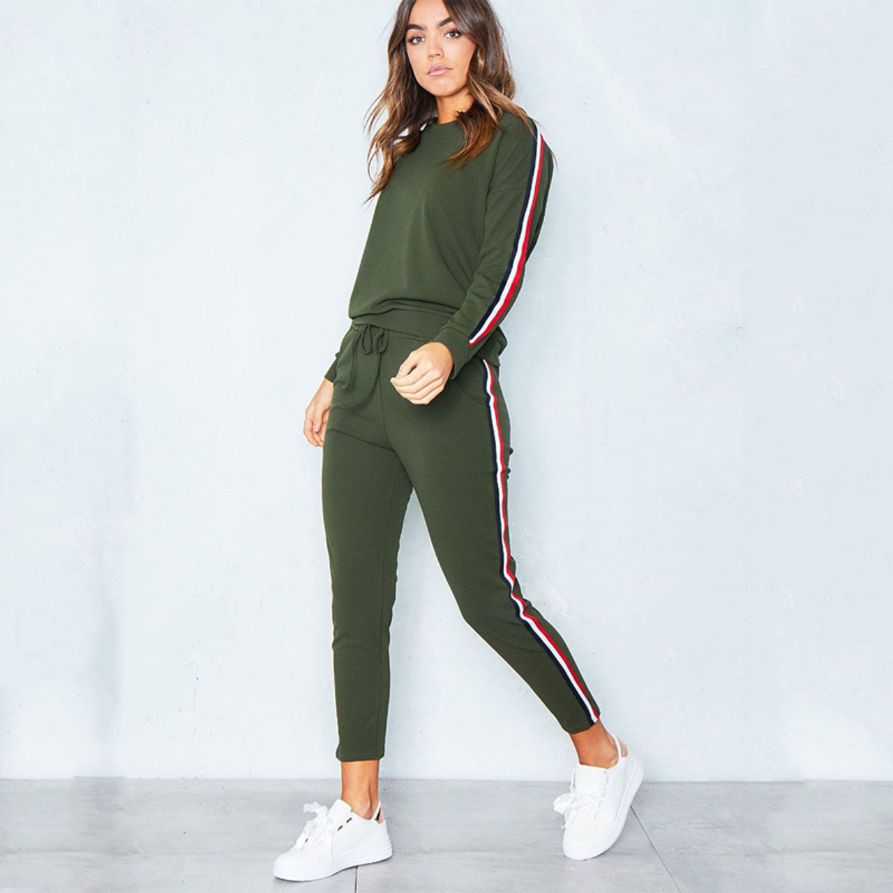 side stripe tracksuit womens