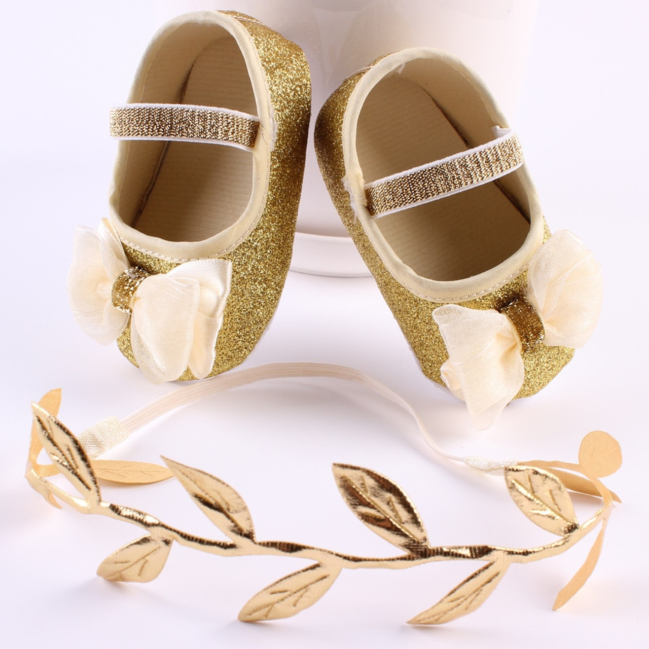 gold infant shoes