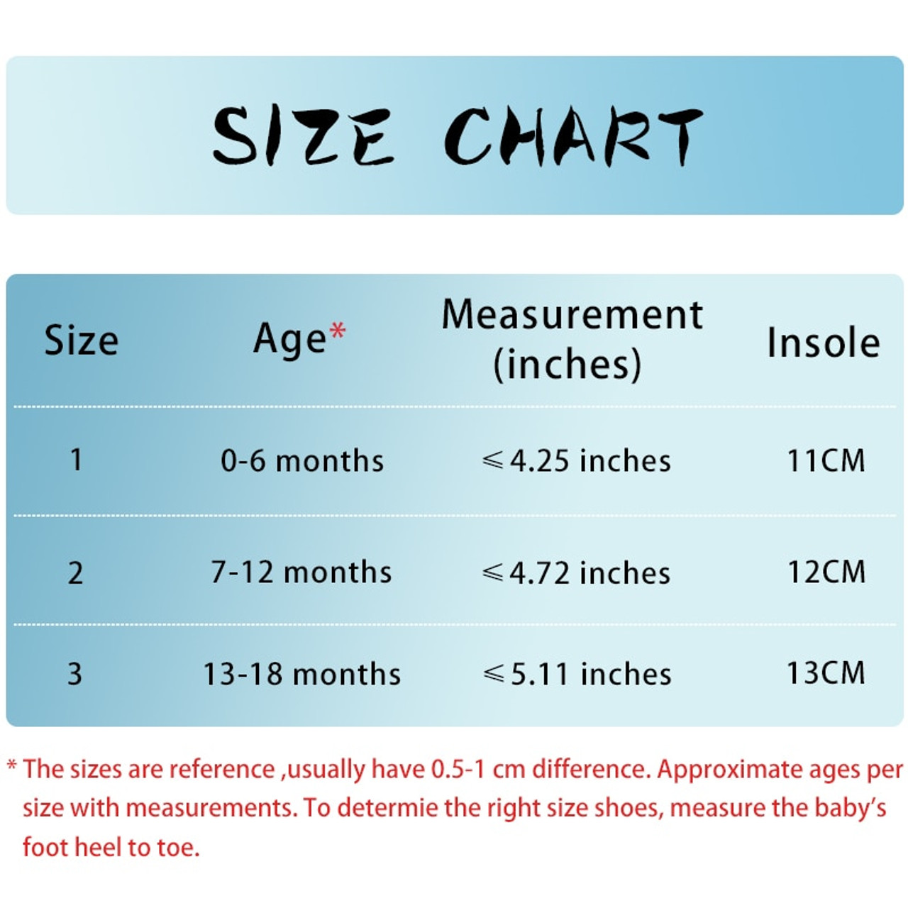 baby shoes size