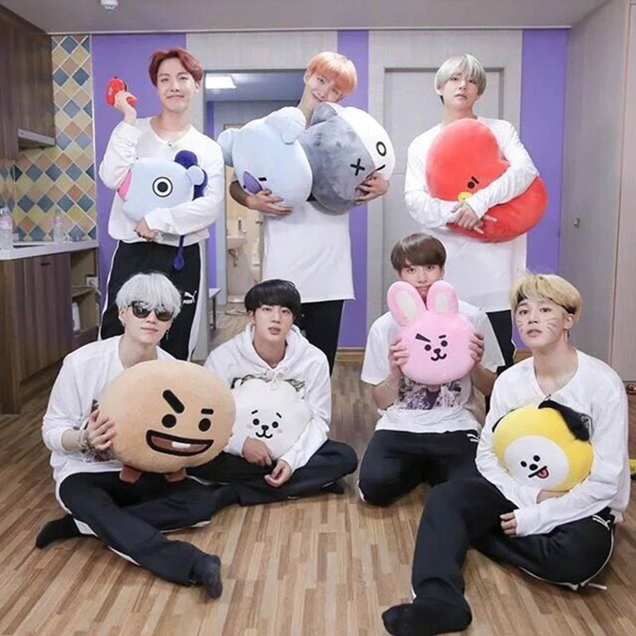 bts with stuffed animals