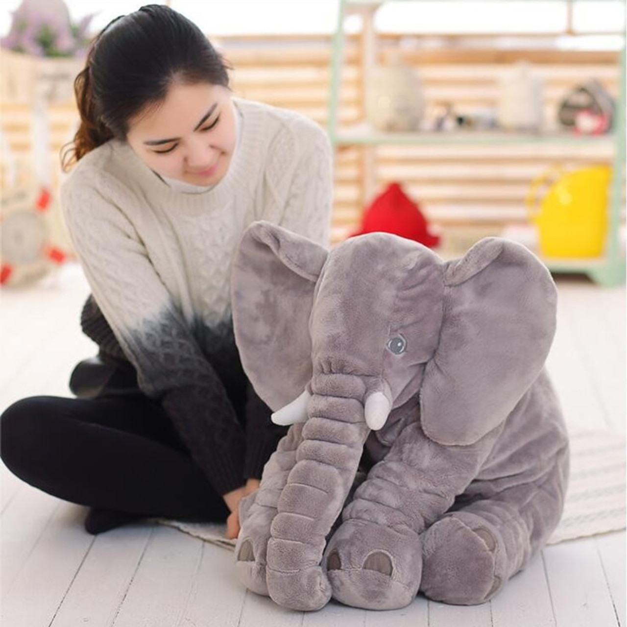 large stuffed elephant toy