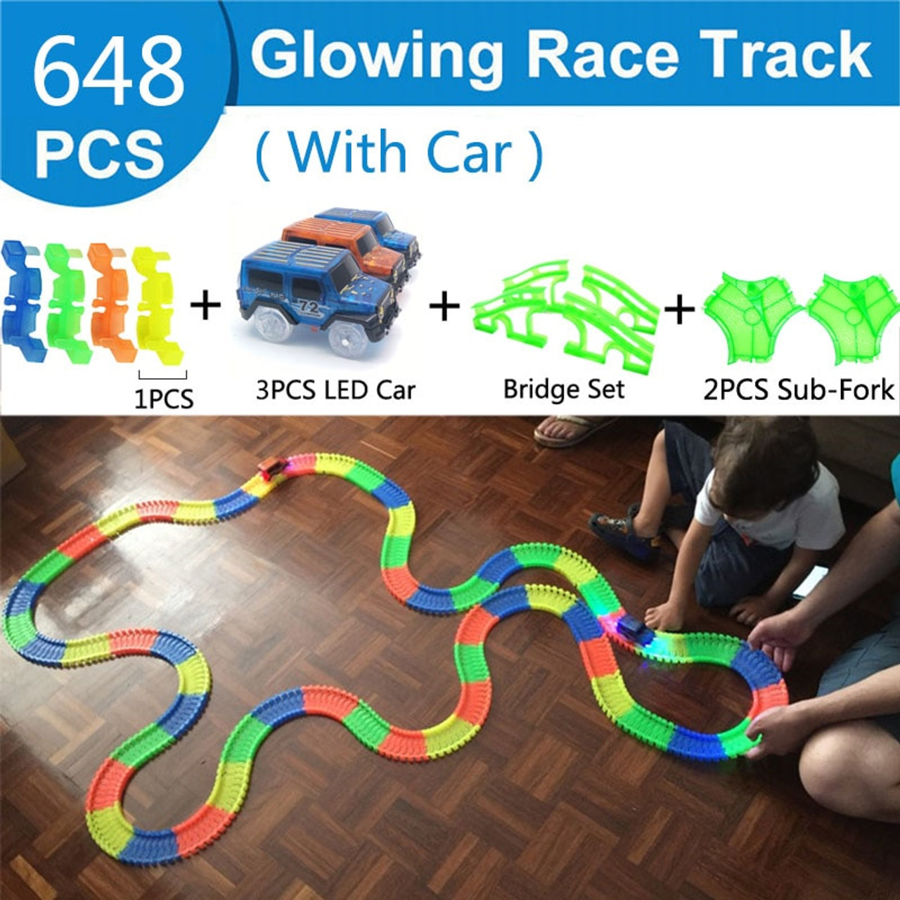 luminous track car