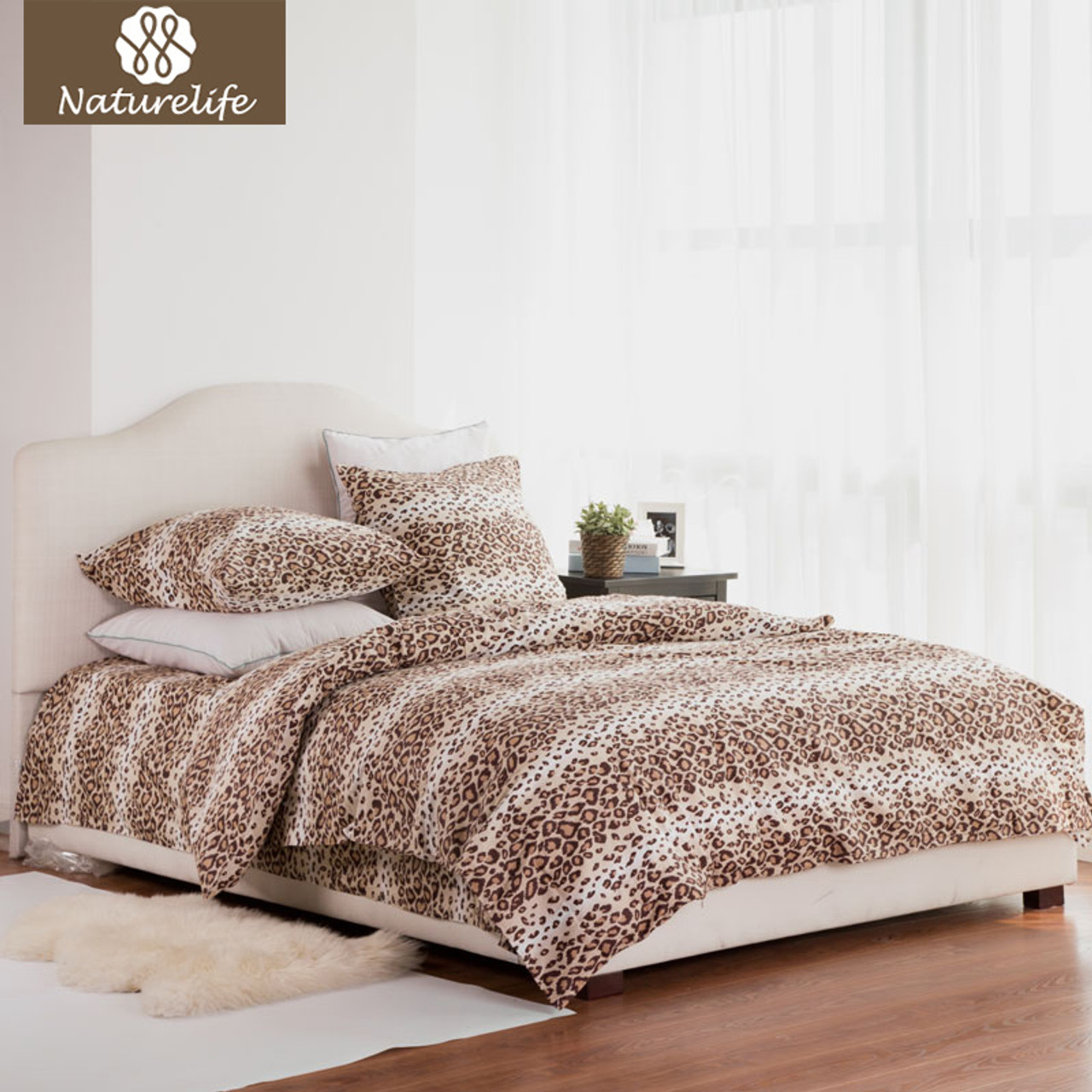 Naturelife 100 Cotton Bedding Set Leopard Duvet Cover Sets Soft Bed Linen Flat Sheet Pillowcase 4pcs