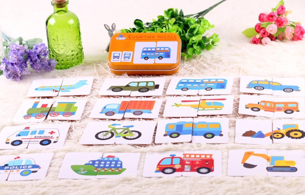 Baby Toys Infant Early Head Start Training Puzzle Cognitive Card Vehicl/fruit/animal/life Set Pair Puzzle For Baby Gift Home