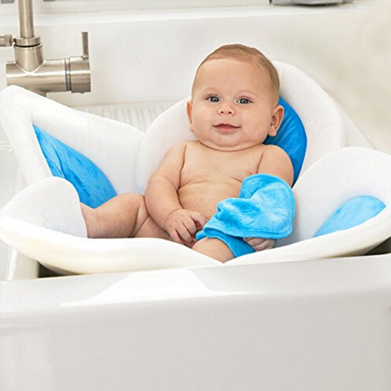 Baby Blooming Bath Flower Bathtub Mat Bath Cushion Infant Newborn