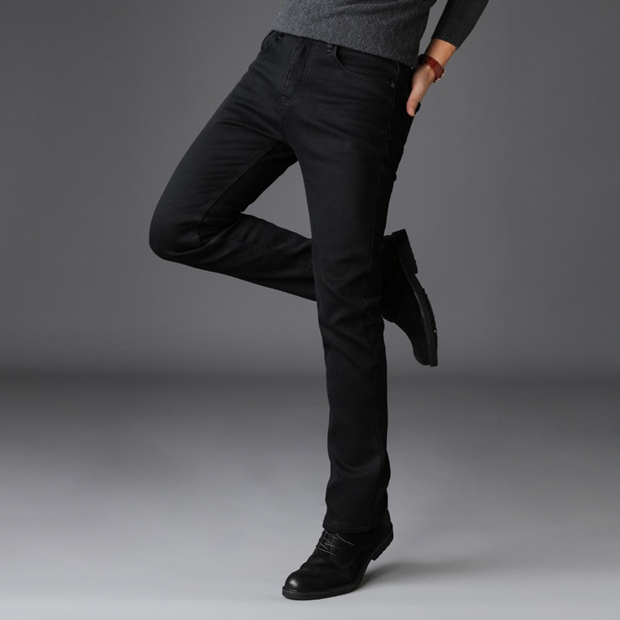 mens black stretch jeans