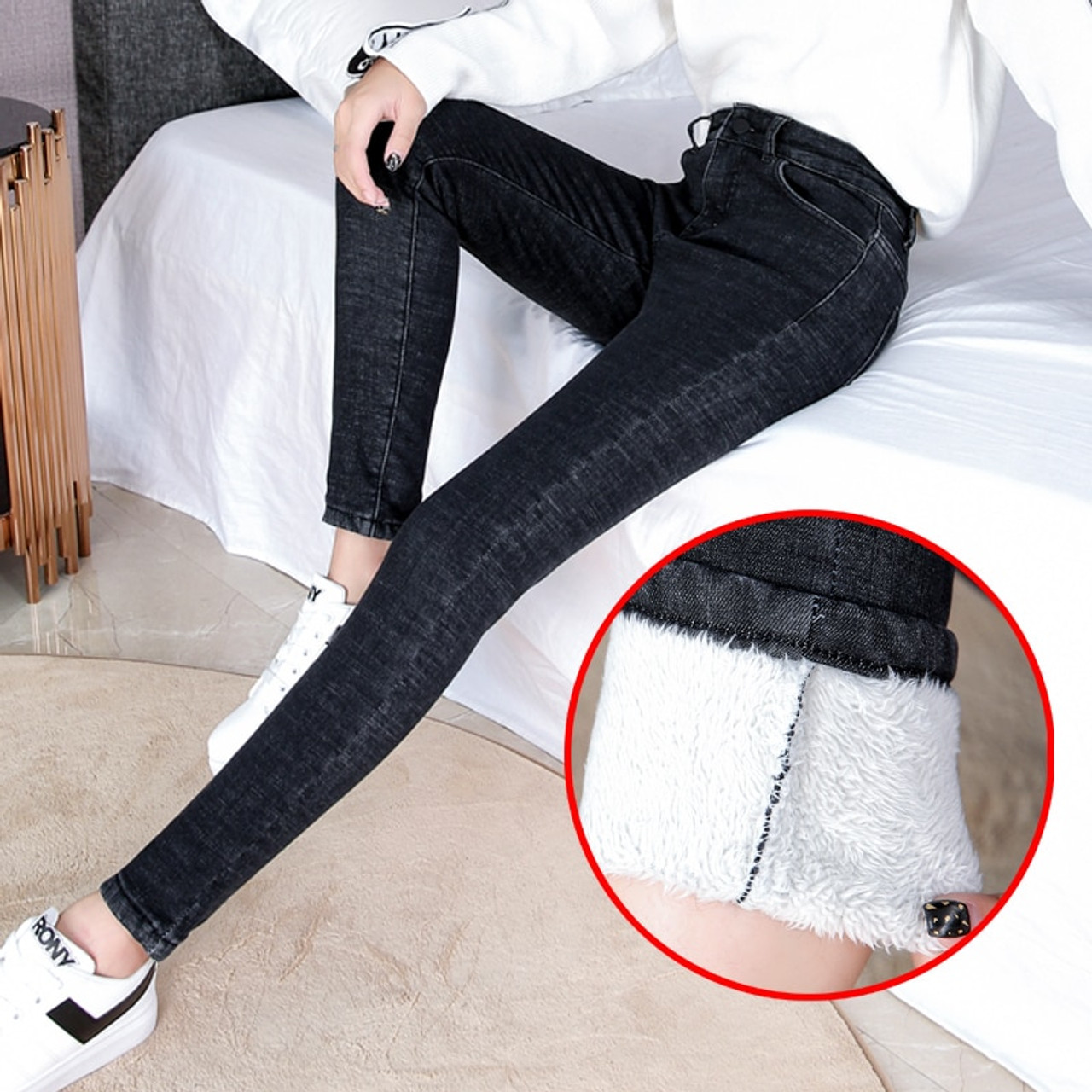 Winter jeans womens clearance