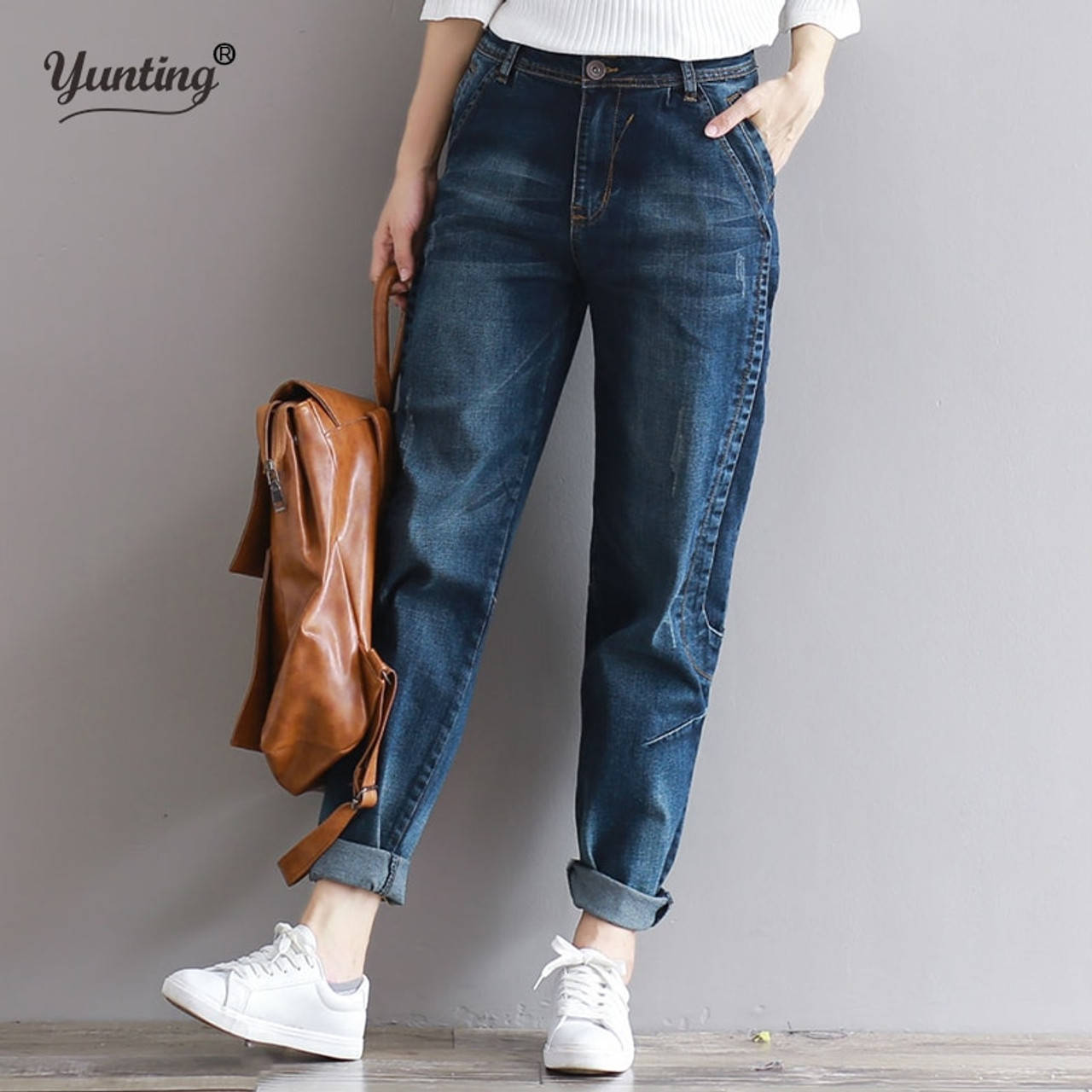 19 Boyfriend Jeans Harem Pants Women Trousers Casual Plus Size Loose Fit Vintage Denim Pants High Waist Jeans Women Vaqueros Onshopdeals Com