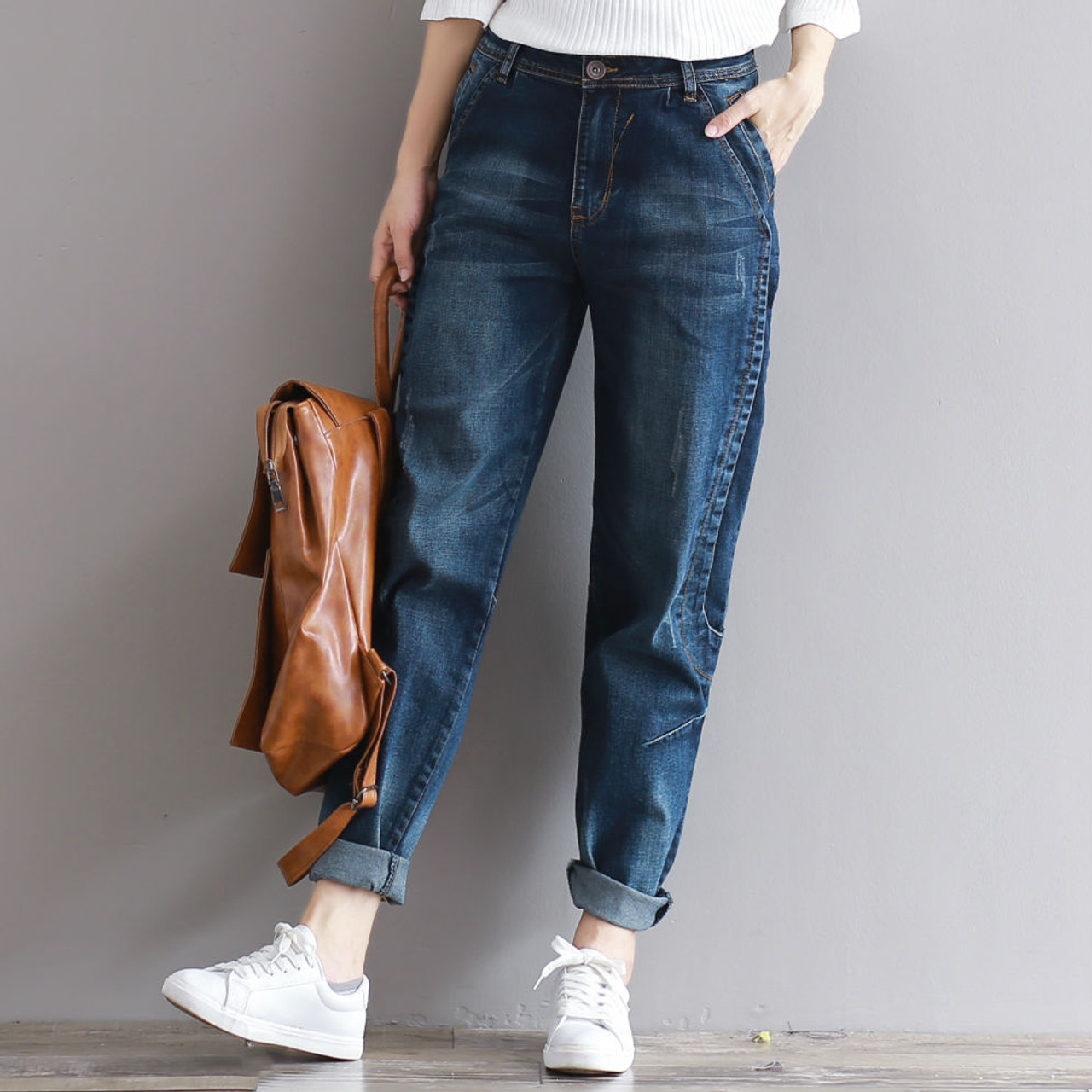 Cheap Star Embroidery Straight Jeans Female Korean Loose High Waist Women's  Trousers Autumn Streetwear Casual Denim Pants Female 2023 | Joom