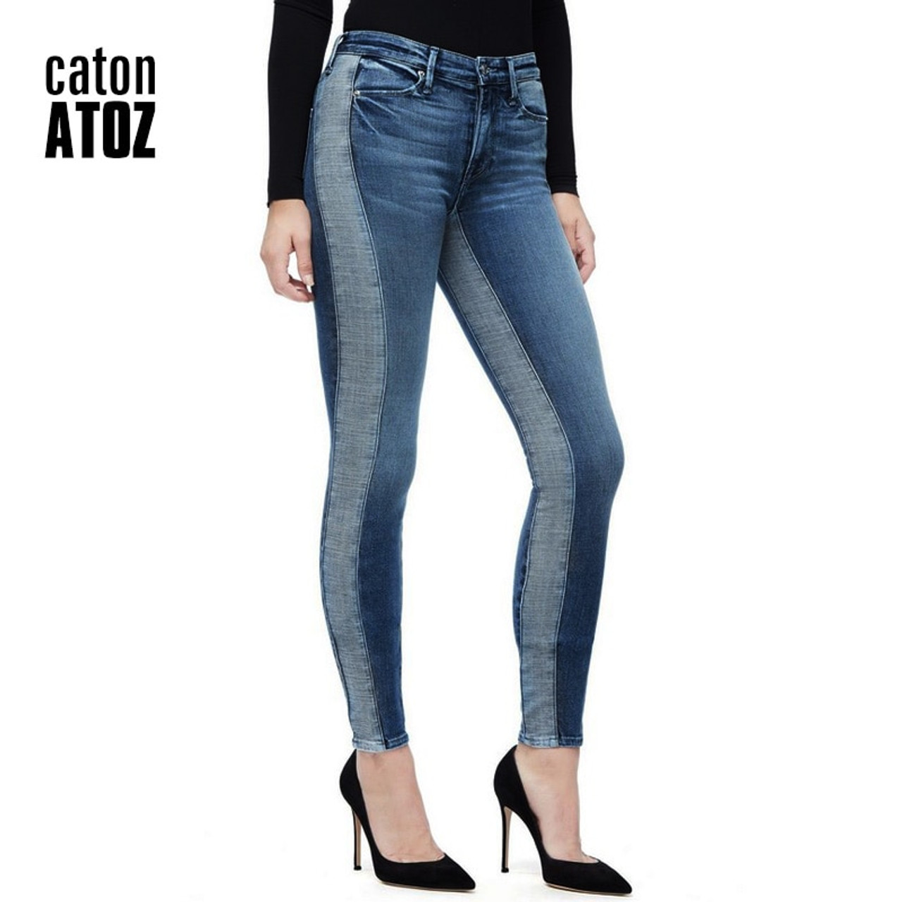 ladies side stripe jeans