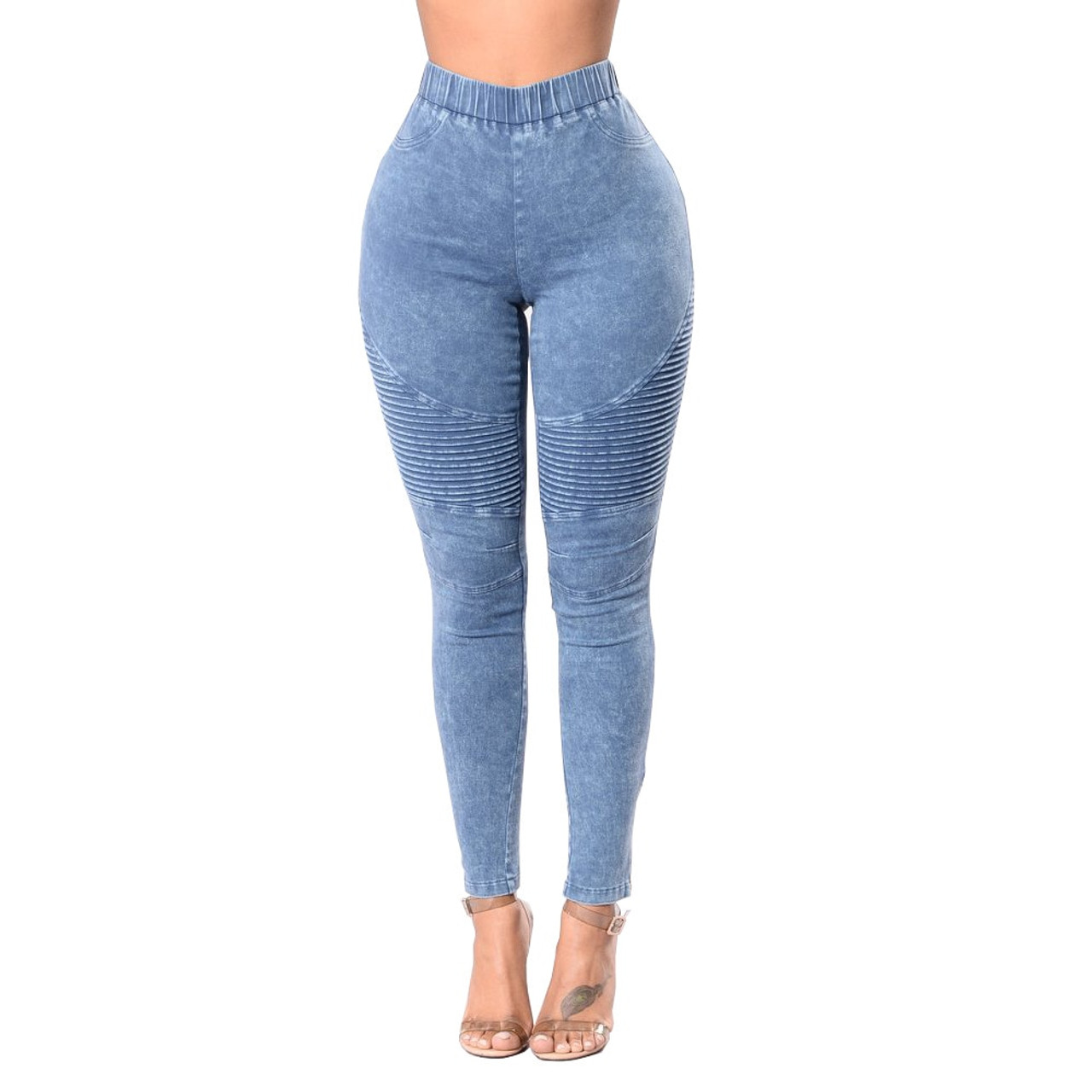 Buy ZIAS Slim N Lift Skinny Seamless Printed Like Jeans Leggings Jeggings  Shapewear Waist Trimmer Shapers Tummy Trimmer Body Shaper Material Spandex  for Women Pack of 1 (L) Blue at Amazon.in