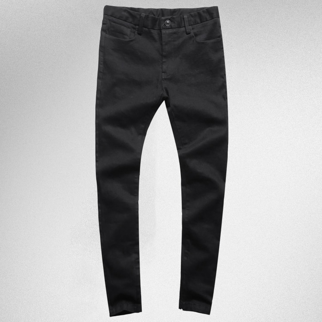 2018 Men black stretch jeans trousers zipper slim Mens casual long pencil pants skinny cotton fashion 97614.1546341117