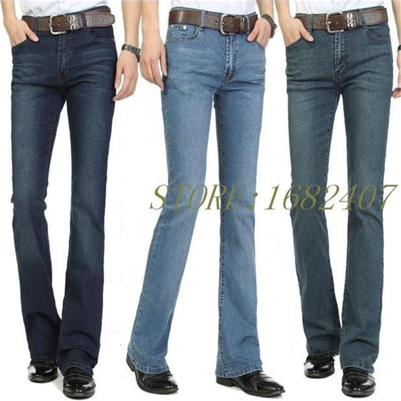 Men's Business Casual Jeans Male Mid 