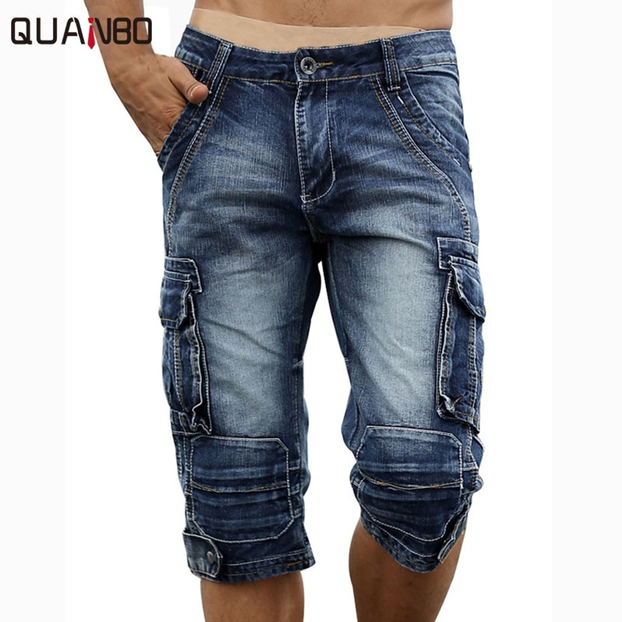 men's denim cargo pants