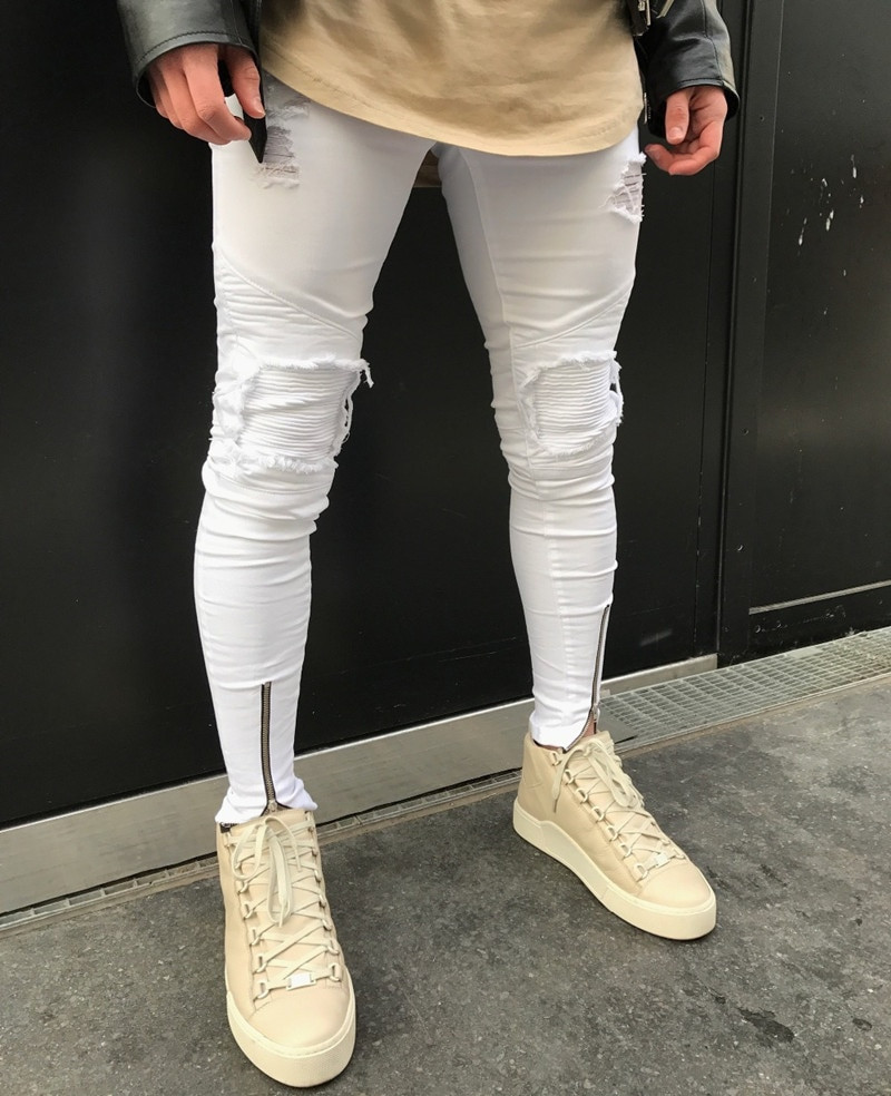 men biker Jeans 