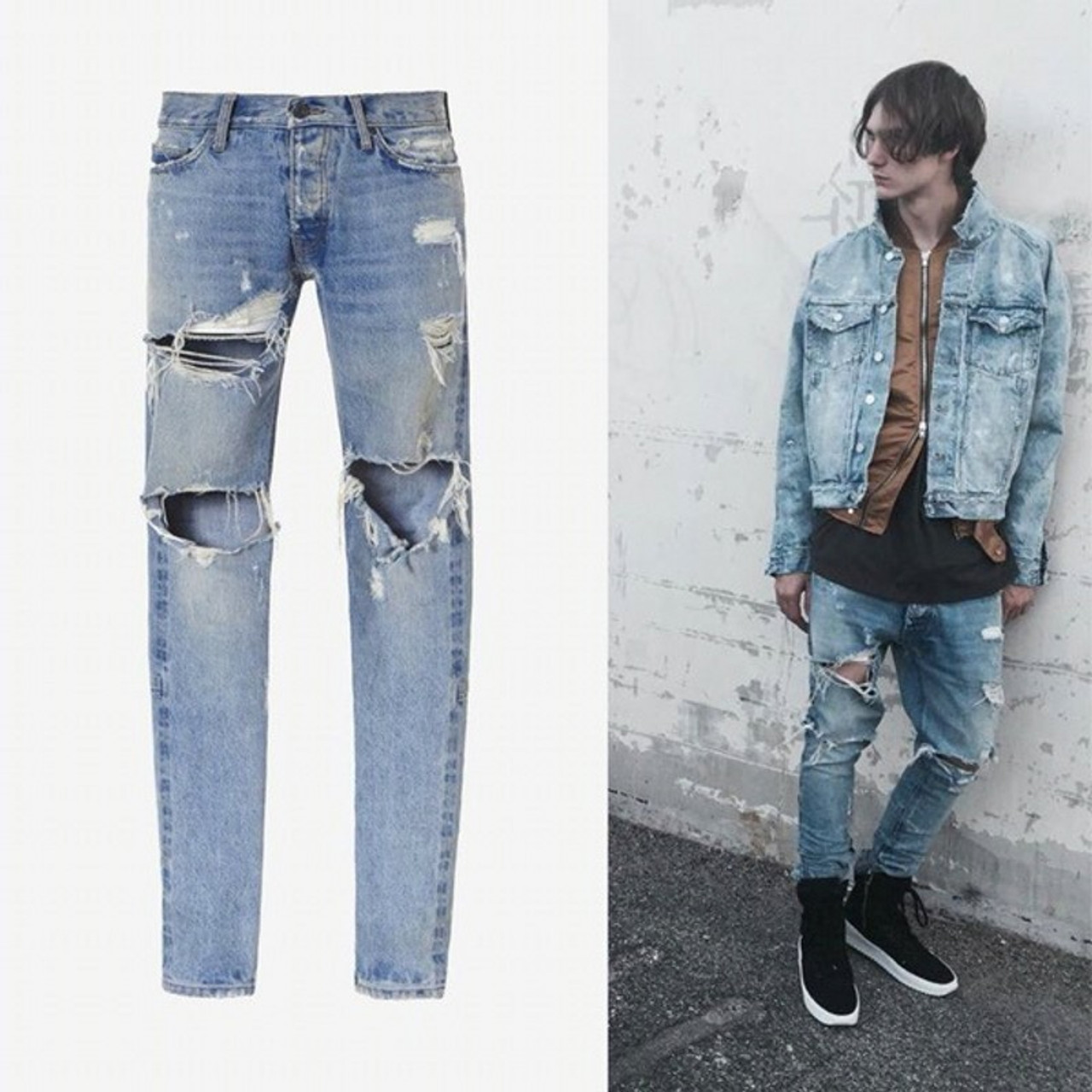 fear of god ripped jeans