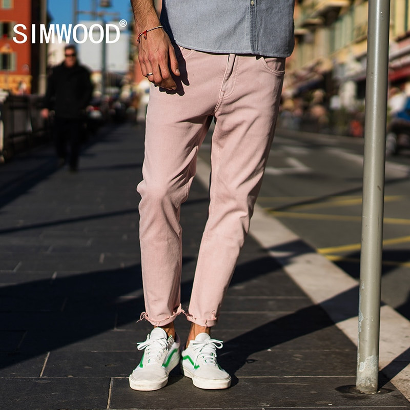Jeans Men Casual Slim Fit Ankle-Length 